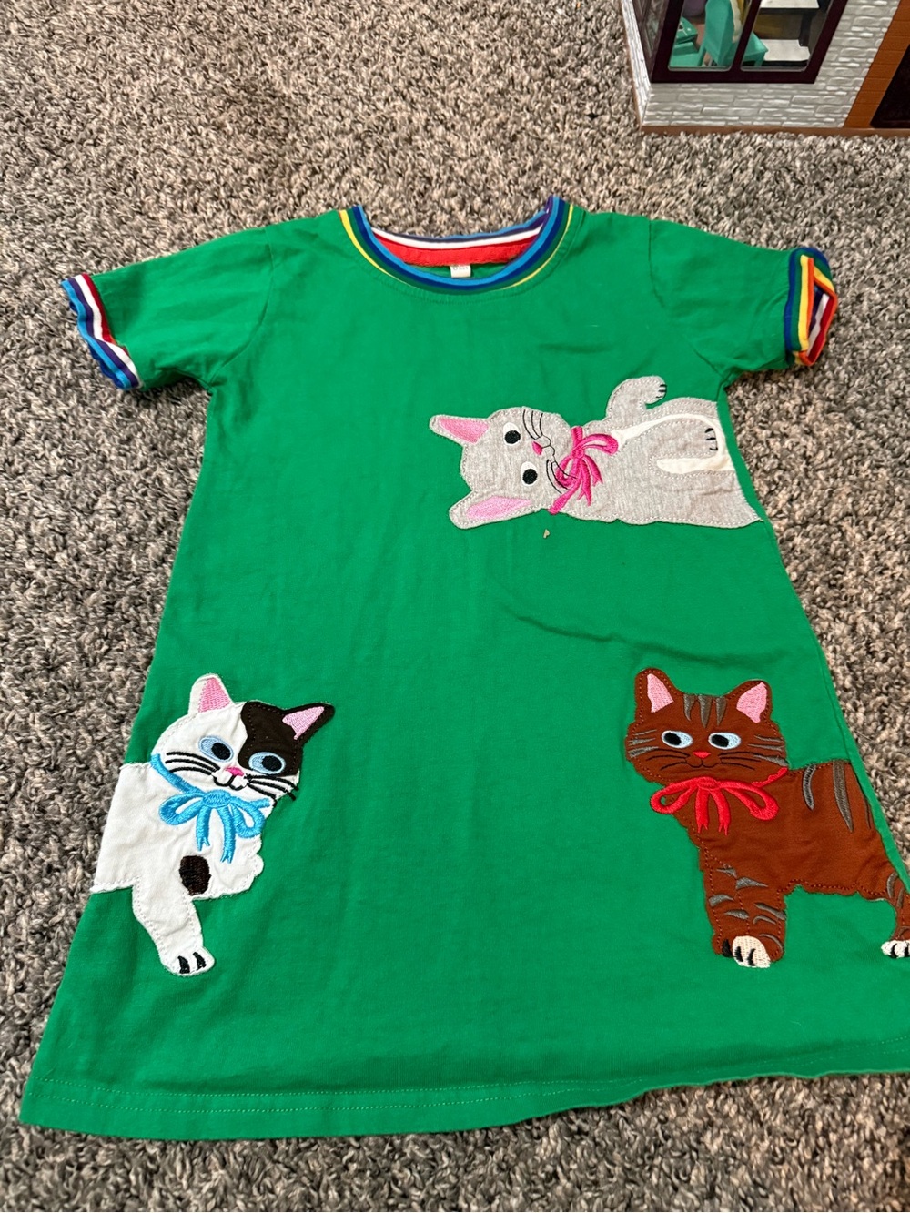 Funnymore Toddler Girls Cotton Summer Embroidery Applique Short Sleeve Dresses 6